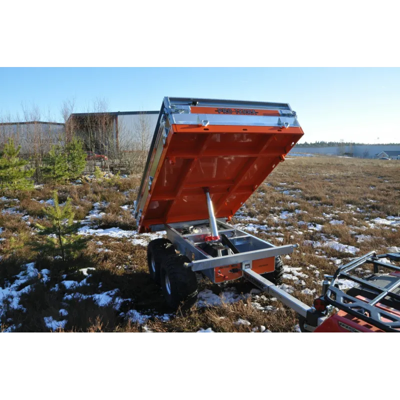 Pro-Terra TT1300H elhydrauliskt trevägstippande flakvagn