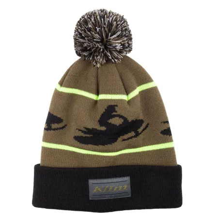 Bomber Beanie ONE SIZE FITS ALL Dark Olive - Black