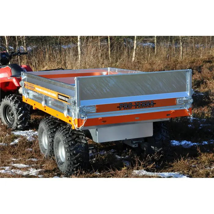 Pro-Terra TT1300H elhydrauliskt trevägstippande flakvagn Pro-Terra TT1300H elhydrauliskt trevägstippande flakvagn