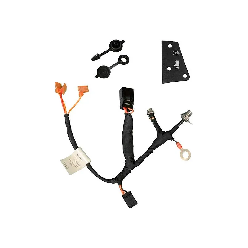 Kablage för eluppvärmt visir/kängor